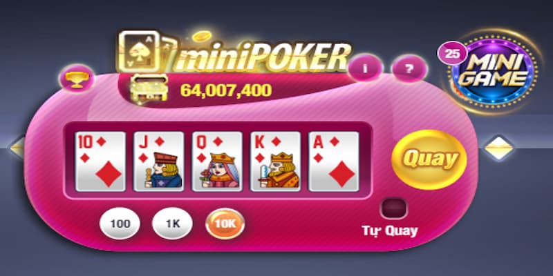 Mini Poker – Giao diện và cách đặt cược